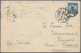China: 1924, Letter From Beijing Via Kharbin, Siberia And Leningrad To Tampere Finland, On Reverse A - 1912-1949 República