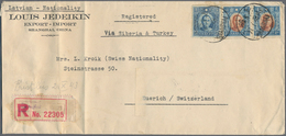 China: 1940/43, $1 Resp. $4.50 Frankings Used Shanghai To Switzerland, One Endorsed "via Siberia Tur - 1912-1949 République