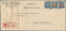 China: 1940/43, $1 Resp. $4.50 Frankings Used Shanghai To Switzerland, One Endorsed "via Siberia Tur - 1912-1949 Republic