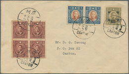 China: 1941, Martyrs Hong Kong Printing, Unwatermarked, 15 C. Imperforated Block-4 W. On Reverse 15 - 1912-1949 Republic