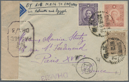 China: 1945, Censored Airmail Cover From Nanking To Paris 'By Air Mail To England Via Calcutta And E - 1912-1949 Republic