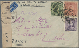 China: 1945 Small Censored Airmail Cover From Kunming To Senonches, France 'By Air Mail To England V - 1912-1949 République