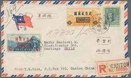 China: 1947/1948, Airmails $20.000/25 C. And $50.000/6 C. With SYS Plum Blossoms $50.000 Green/blue - 1912-1949 République