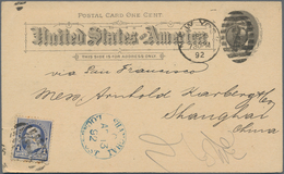 China - Lokalausgaben / Local Post: 1892, Blue "SHANGHAI LOCAL POST C AP 13 92" On Incoming Card USA - Andere & Zonder Classificatie