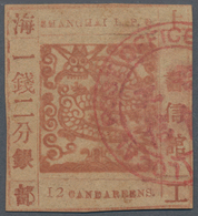 China - Shanghai: 1865, "Candareens." In The Plural, With Roman "I" Numeral, 12 Cands. Terra-cotta B - Autres & Non Classés