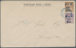 China - Shanghai: 1893, Envelope "POSTAGE PAID 1 CENT." Largest Size, Uprated 1893 1/2 C./15 C. And - Andere & Zonder Classificatie