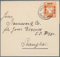 China - Shanghai: 1893, Wrapper 2 C. Gold Red/black Canc. "SHANGHAI LOCAL POST J JA 15 97" On Revers - Otros & Sin Clasificación