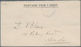 China - Shanghai: 1894, Envelope 1 C. With LPO Emboss Canc. "SHANGHAI LOCAL POST H AP 18 94", With B - Autres & Non Classés