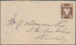 China - Shanghai: 1895, Stationery Envelope 1 C. Brown Canc. Faint Blue With Clear Strike On Reverse - Altri & Non Classificati