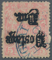 China - Shanghai - Portomarken: 1892, 5 C. Rose Without Watermark, Inverted Overprint "Postage Due", - Andere & Zonder Classificatie