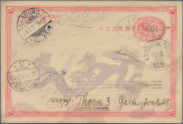 China - Ganzsachen: 1897, Card ICP 1 C. Tied Oval Bilingual "PEKING MAY 13 1901" As German Field Pos - Cartes Postales