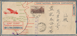 China - Flugpost: 1933, FFC By CNAC Shanghai-Canton, Great Wall 50 C. W. SYS 4 C. On Reverse Tied Sp - Otros & Sin Clasificación