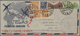 China - Flugpost: 1939, FFC CNAC Chungking-Rangoon/Burma: Great Wall Airmails 50 C., $1 Etc. Total $ - Andere & Zonder Classificatie