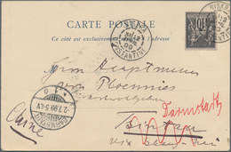 China - Incoming Mail: 1899, Algeria, France 10 C. Tied "BISKRA CONSTANTINE 12 AVR 99" To Ppc "Mauri - Altri & Non Classificati