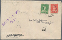 China - Incoming Mail: 1941, Australia, 3d Frank Tied "Sydney 1-6 41" To Cover To Shanghai, Australi - Other & Unclassified