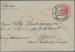 China - Incoming Mail: 1908, Austria: 10 H. Red Tied "BADEN 16.IX.06" To Small Cover To Ship-of-line - Altri & Non Classificati