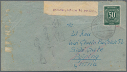 China - Incoming Mail: 1948, Germany 50 Pf. Tied "HEIDELBERG-ROHRBACH 27.2.48" To Peiping With Shang - Autres & Non Classés