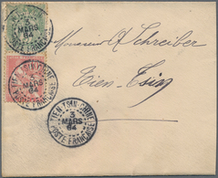 China - Fremde Postanstalten / Foreign Offices: France, 1904, 5 C. And 10 C. Mixed-issues Franking T - Sonstige & Ohne Zuordnung