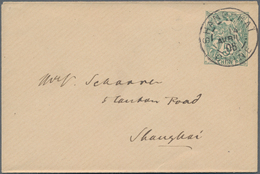 China - Fremde Postanstalten / Foreign Offices: France, 1906, Stationery Envelope 5 C. Canc. "SHANG- - Autres & Non Classés