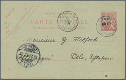 China - Fremde Postanstalten / Foreign Offices: France, 1907, Stationery Card Type Mouchon 4 C./10 C - Otros & Sin Clasificación