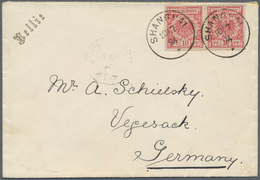 China - Fremde Postanstalten / Foreign Offices: Germany, 1894, Crown/eagle 10 Pf.horizontal Pair Tie - Sonstige & Ohne Zuordnung