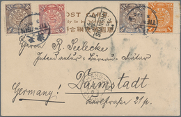 China - Fremde Postanstalten / Foreign Offices: 1902, Coling Dragon 1/2 C. (2), 1 C. And 2 C. Tied " - Otros & Sin Clasificación