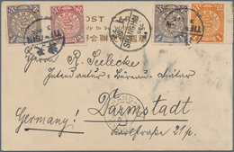 China - Fremde Postanstalten / Foreign Offices: 1902, Coling Dragon 1/2 C. (2), 1 C. And 2 C. Tied " - Other & Unclassified