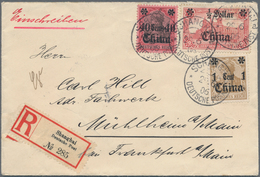 China - Fremde Postanstalten / Foreign Offices: Germany, 1905, 1/2$ On 1 M., 40 C./0 Pf. And 1 C./3 - Autres & Non Classés