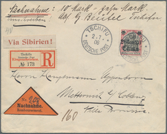 China - Fremde Postanstalten / Foreign Offices: 1908, Germany, Chefoo, 20 C./40 Pf. Tied "TSCHIFU DP - Other & Unclassified