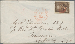 China - Fremde Postanstalten / Foreign Offices: USA, 1885, 5 C. Brown Canc. Red Bar W. Red "U.S. POS - Otros & Sin Clasificación