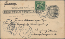 China - Fremde Postanstalten / Foreign Offices: 1900, USA, Stationery Card 1 C. Uprated 1 C. Green T - Other & Unclassified