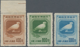 China - Volksrepublik: 1950, Peace Campaign (C5), Complete Set Of 3, First Printing, Mint No Gum As - Briefe U. Dokumente