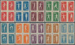 China - Volksrepublik: 1952, Radio Gymnasium (S4), Complete Set Of 40 (10 Blocks Of 4), Mint No Gum - Lettres & Documents