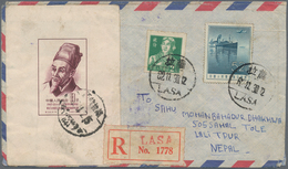 China - Volksrepublik: 1955, Used In Tibet: Scientists S/s Li-Si Chen Etc. Tied "LASA 62.11.30" To R - Briefe U. Dokumente