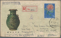 China - Volksrepublik: 1955/61, 2 Covers, Definitives 8 F. Orange Foundry Worker Tied "Xizang Lasa" - Lettres & Documents