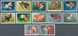China - Volksrepublik: 1960, Goldfish (S38), Complete Set Of 12, MNH And MNG, Partly With Toned Gum - Covers & Documents