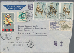 China - Volksrepublik: 1963, Two Air Mail Covers From Swiss Embassy To Geneva/Switzerland, Official - Lettres & Documents