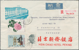China - Volksrepublik: 1962/64, Registered Airmail Cover Addressed To Hamburg, Germany, Bearing Stag - Lettres & Documents