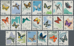 China - Volksrepublik: 1963, Butterflies (S56), Complete Set Of 20, Mint No Gum As Issued, Michel 72 - Cartas & Documentos