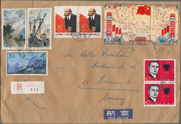 China - Volksrepublik: 1963/65, Airmail Cover Canton-Germany With Many Better Stamps Inc. Huangshan - Covers & Documents
