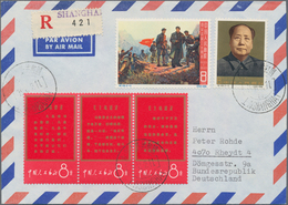China - Volksrepublik: 1965/73, Registered Cover Addressed To Germany, Bearing 3 Stamps Of The "Thou - Lettres & Documents