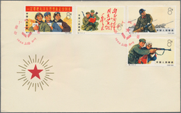 China - Volksrepublik: 1965, People's Liberation Army (S74), Complete Set Of 8 On 2 FDCs, Tied By Co - Covers & Documents