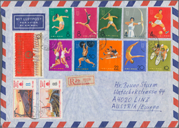 China - Volksrepublik: 1965, National Sports Games, Complete Set With 11 Stamps, Together With 2 X 8 - Covers & Documents