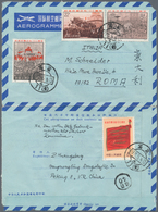 China - Volksrepublik: 1971, Aerogramme Addressed To Italy, Bearing The Full Set Of The Centenary Of - Covers & Documents