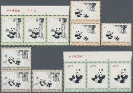 China - Volksrepublik: 1973, Giant Pandas, 3 Complete Sets Of 6, Mostly As Stripes With Margins And - Covers & Documents