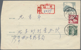 China - Volksrepublik - Ganzsachen: 1958, Envelope 8 F. Grey, Imprint 5-1958, Uprated 2 F., 10 F. Fo - Cartoline Postali