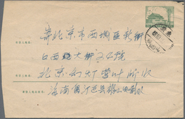 China - Volksrepublik - Ganzsachen: 1958/59, Envelope 8 F. Green (2), Imprint 6-1958 Canc. "Szechuan - Cartoline Postali