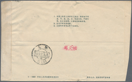 China - Volksrepublik - Ganzsachen: 1959, Envelope 8 F. Grey, Imprint 7-1959, Uprated 2 F., 10 F. Fo - Cartes Postales