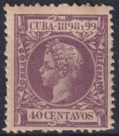 1898-264 CUBA SPAIN ALFONSO XIII 1898 AUTONOMIA Ed.169 40c ORIGINAL GUM - Prephilately