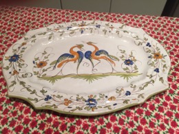 Grand Plat Décor Ibis Polychrome  - Jodra Martres - - Soepterrines